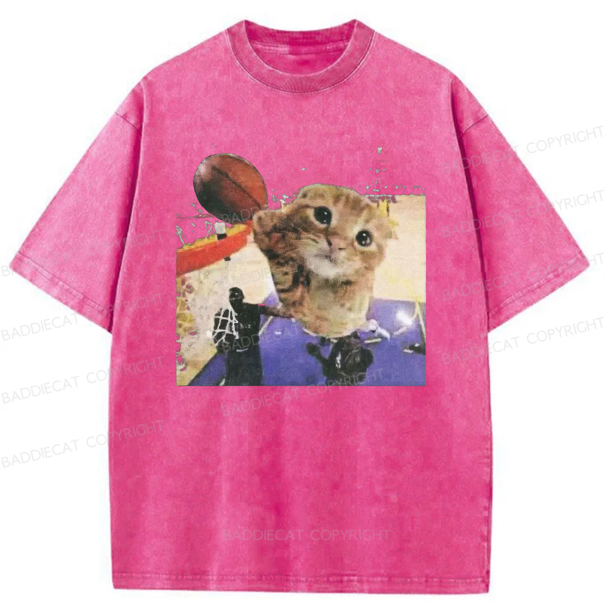 Baddiecat My Cat Is Not The Greatest Basketball Player Washed T-shirt