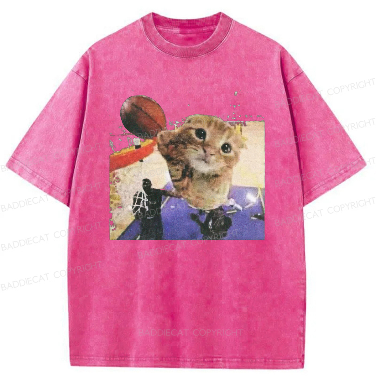 Baddiecat My Cat Is Not The Greatest Basketball Player Washed T-shirt