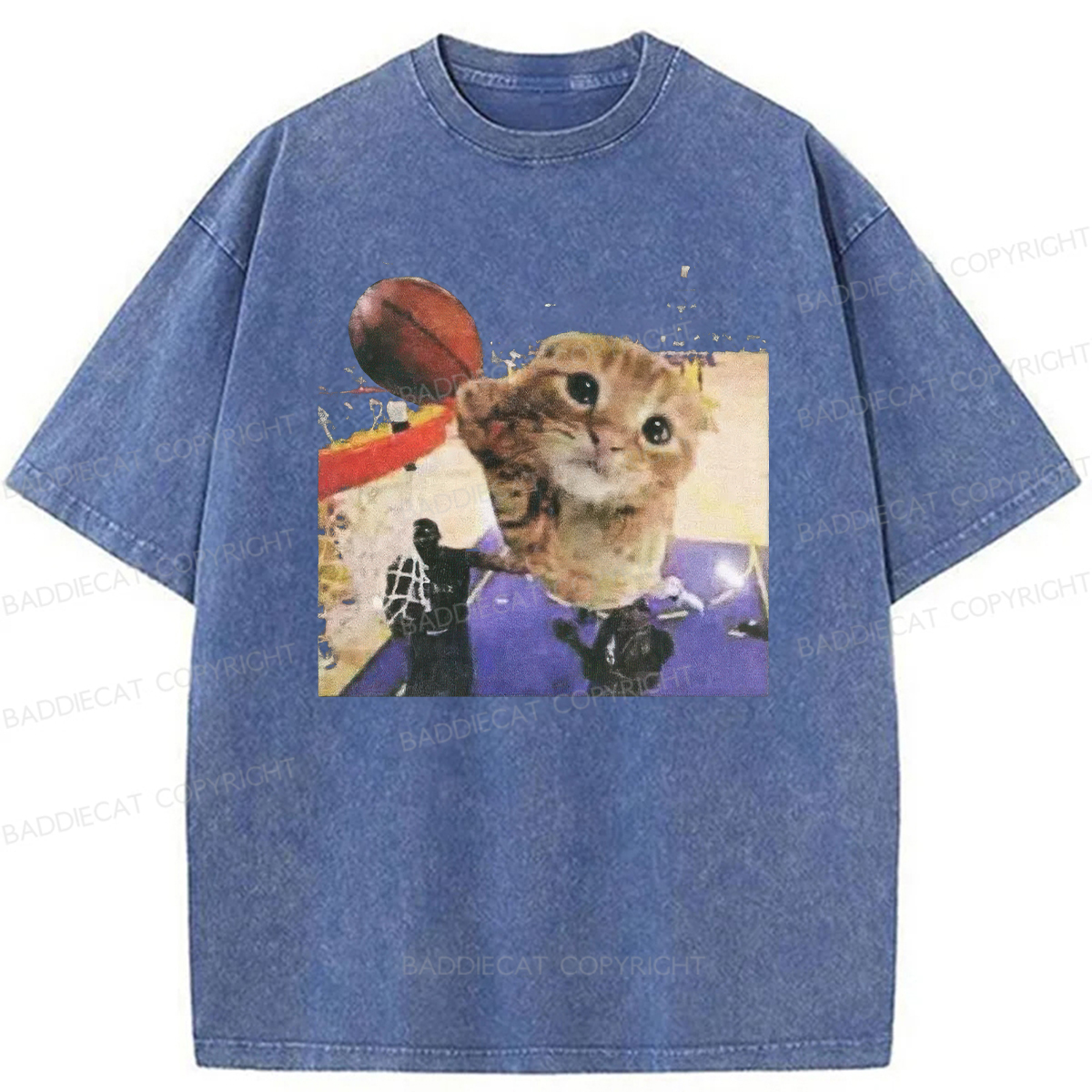 Baddiecat My Cat Is Not The Greatest Basketball Player Washed T-shirt