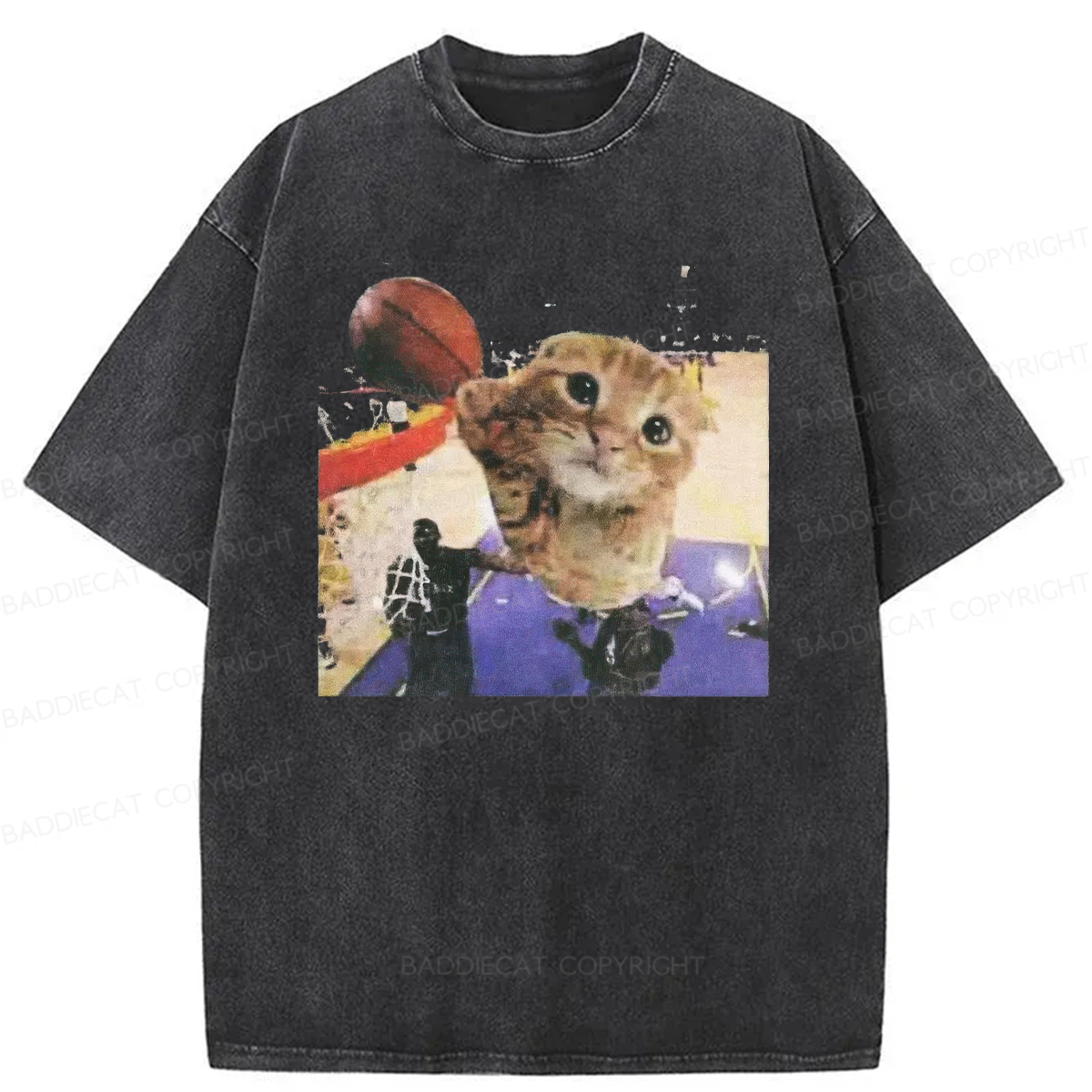Baddiecat My Cat Is Not The Greatest Basketball Player Washed T-shirt