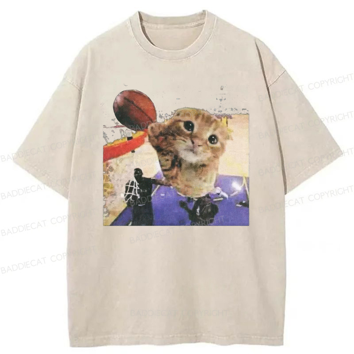 Baddiecat My Cat Is Not The Greatest Basketball Player Washed T-shirt