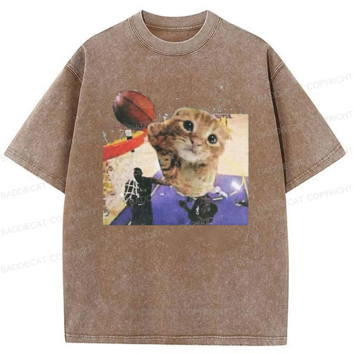 Baddiecat My Cat Is Not The Greatest Basketball Player Washed T-shirt