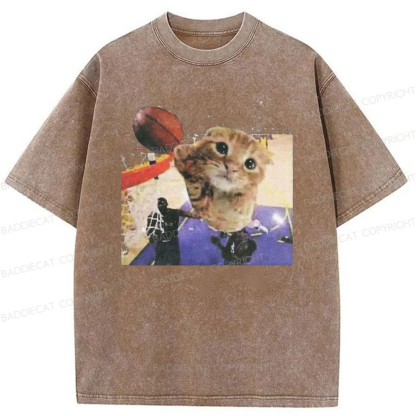 Baddiecat My Cat Is Not The Greatest Basketball Player Washed T-shirt