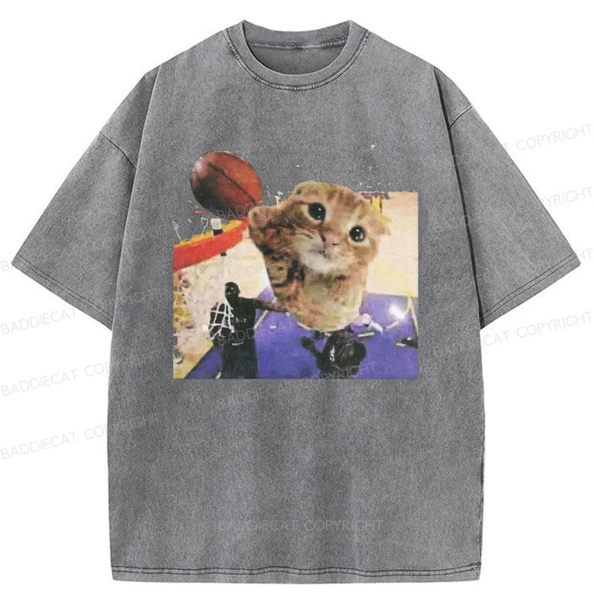 Baddiecat My Cat Is Not The Greatest Basketball Player Washed T-shirt