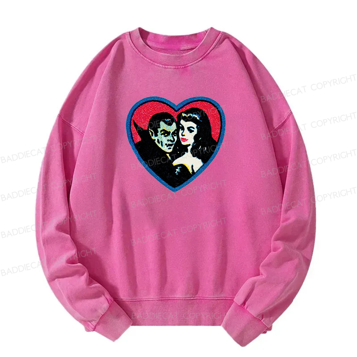 Baddiecat Vampires Graphic Washed Sweatshirt