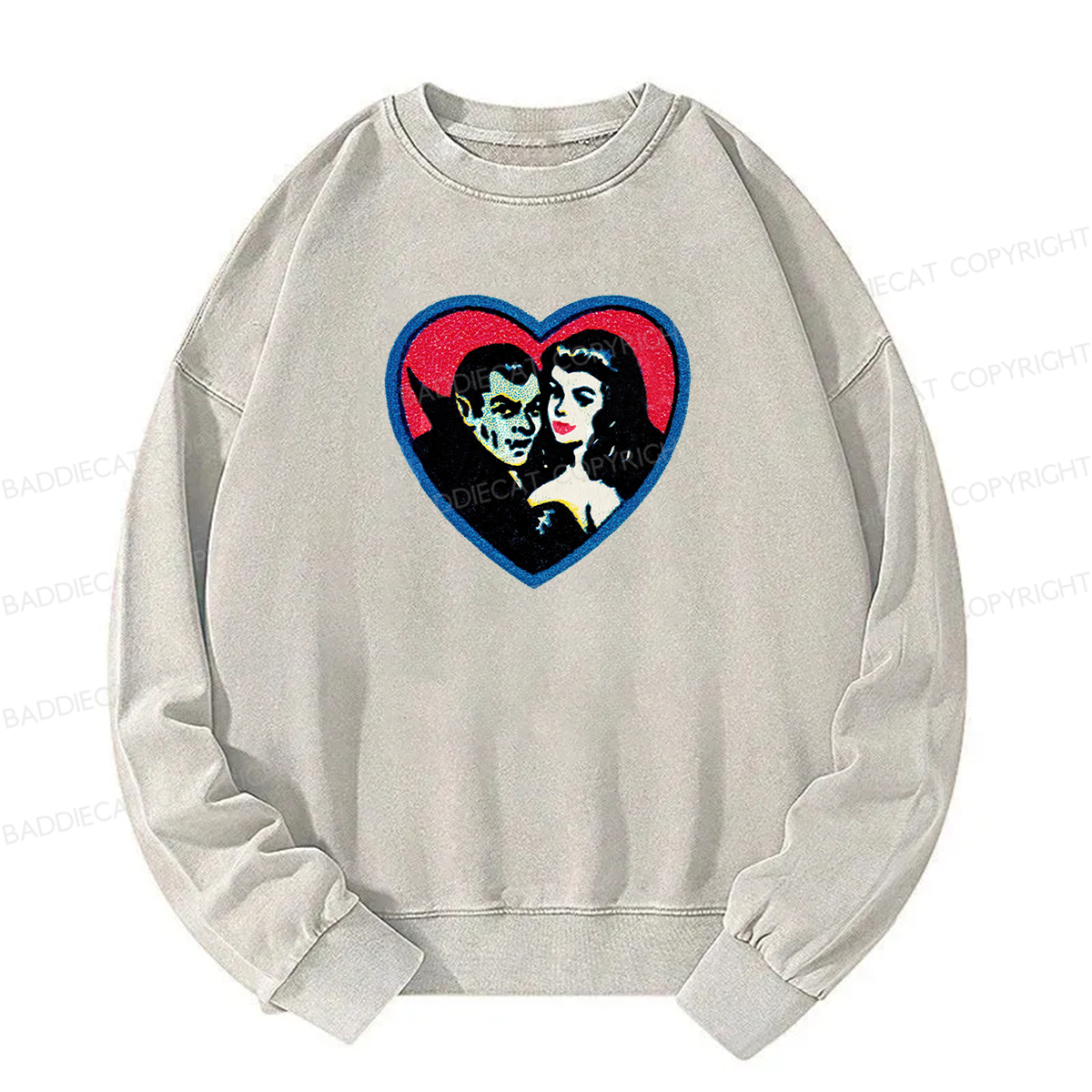 Baddiecat Vampires Graphic Washed Sweatshirt