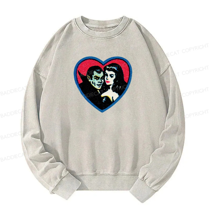 Baddiecat Vampires Graphic Washed Sweatshirt