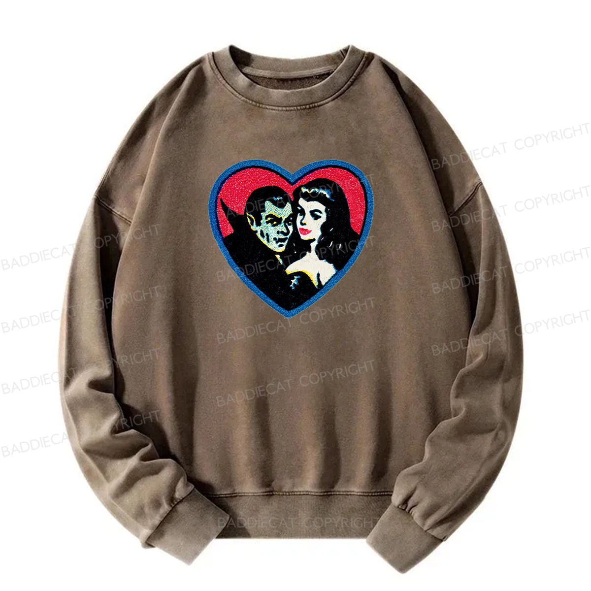 Baddiecat Vampires Graphic Washed Sweatshirt