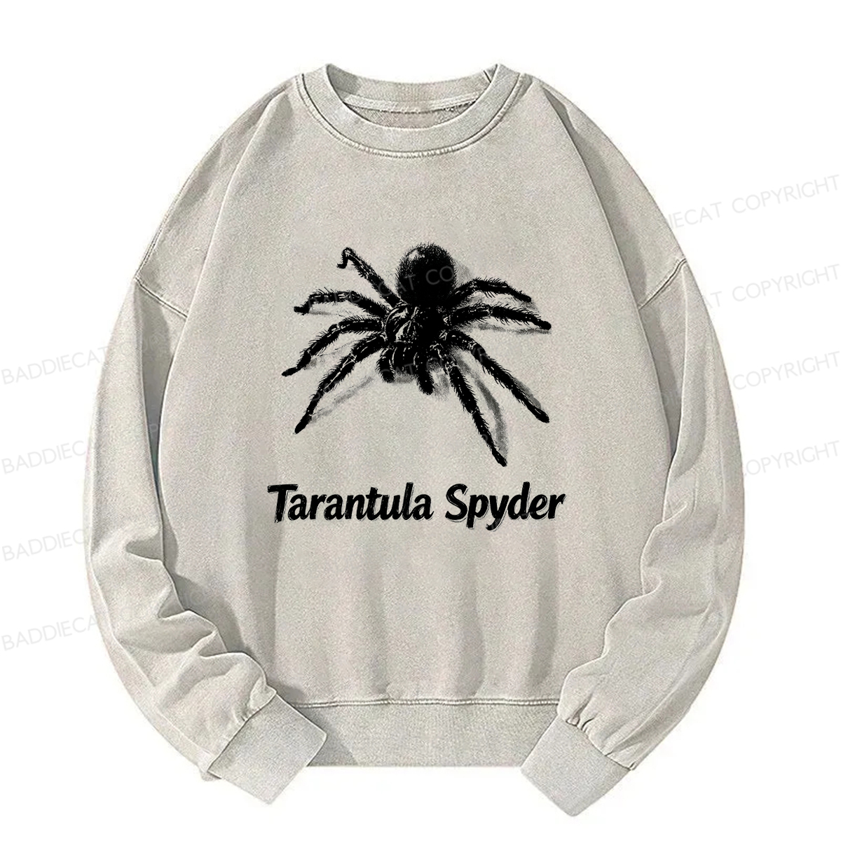 Baddiecat Tarantula Spyder Washed Sweatshirt
