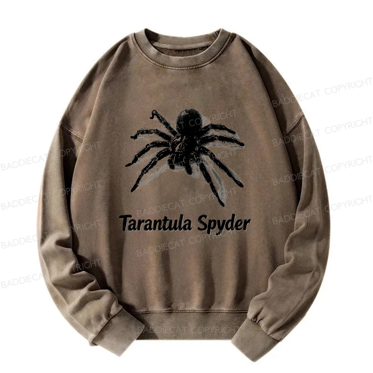 Baddiecat Tarantula Spyder Washed Sweatshirt