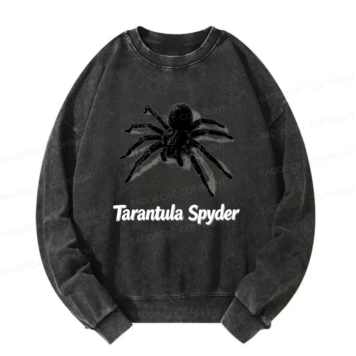 Baddiecat Tarantula Spyder Washed Sweatshirt