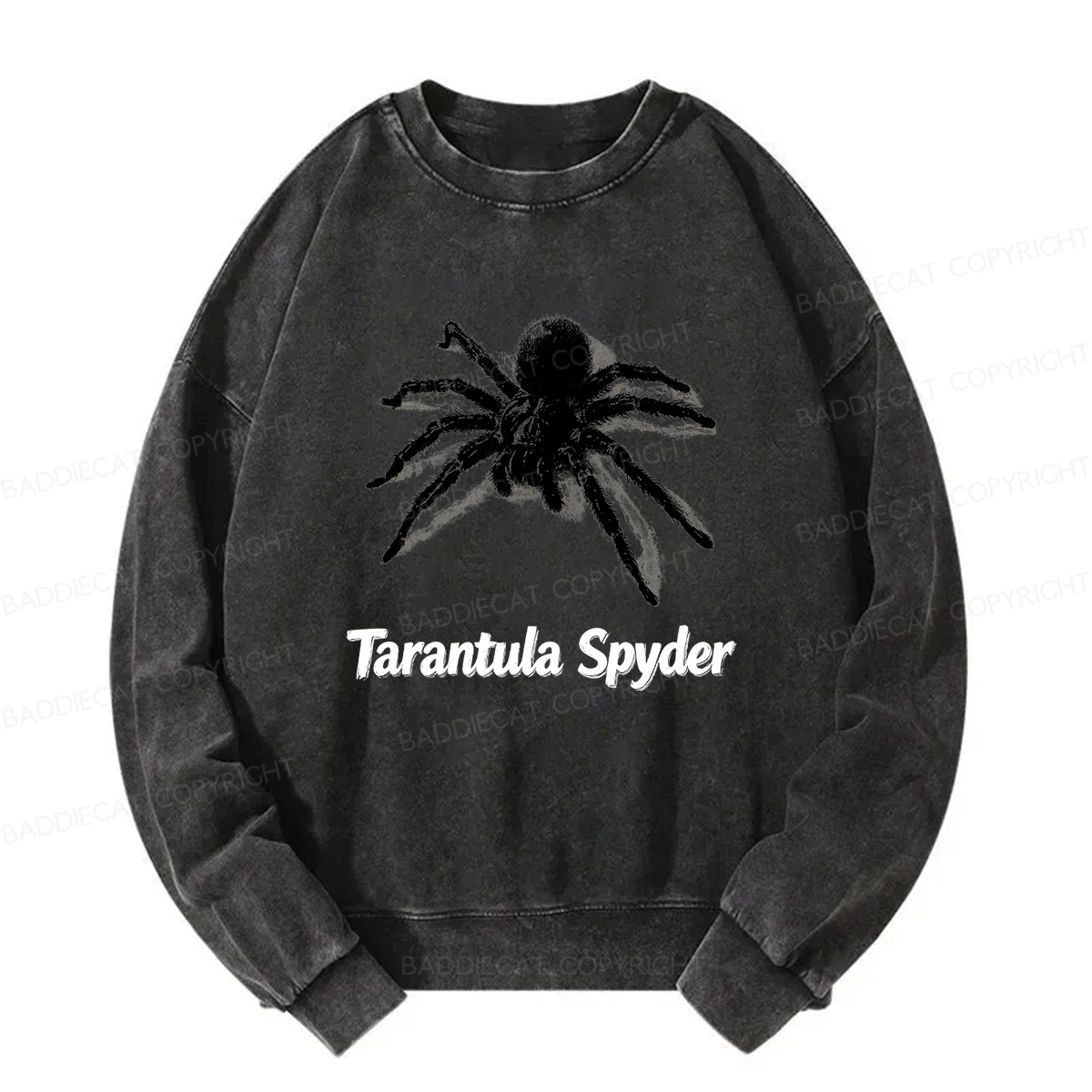Baddiecat Tarantula Spyder Washed Sweatshirt