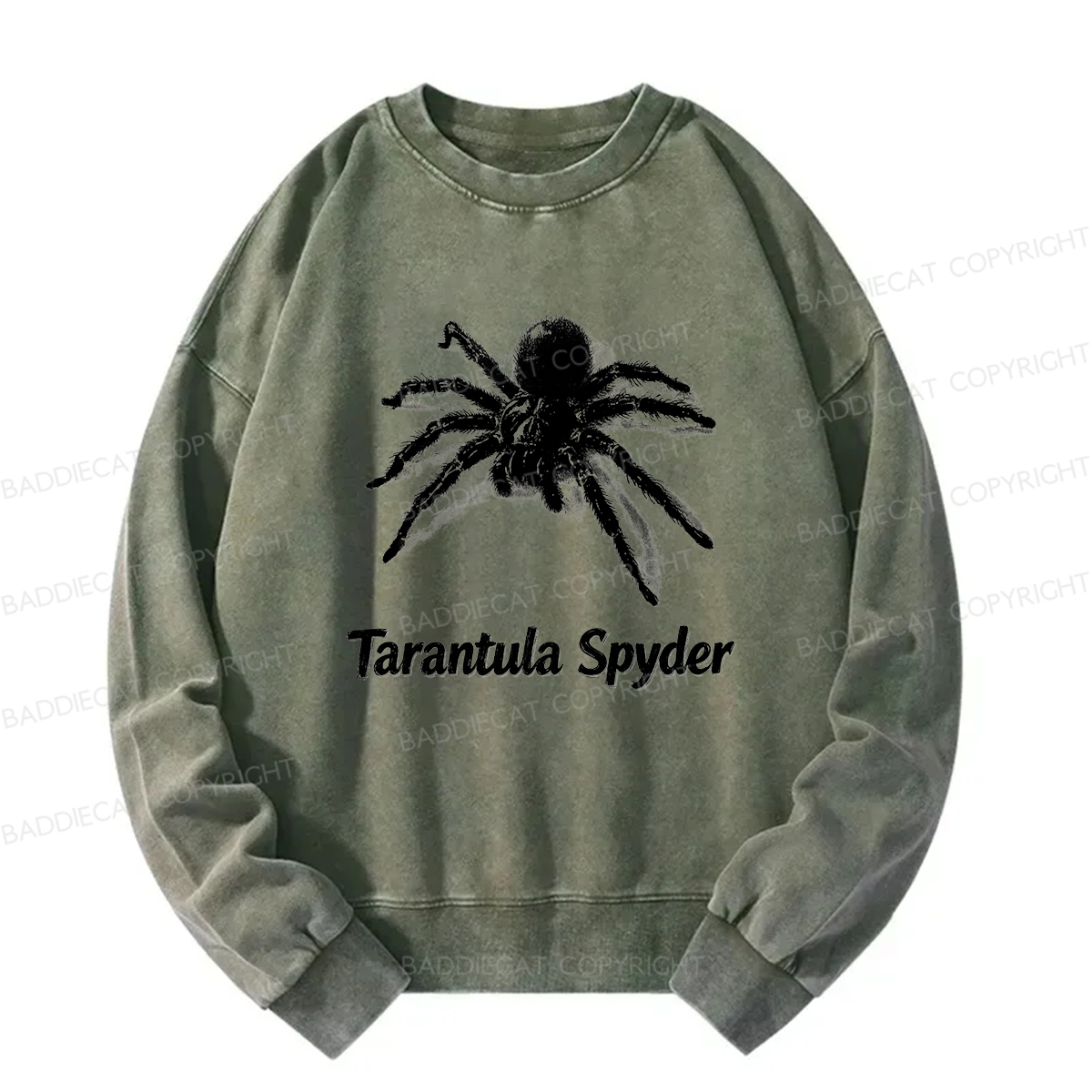Baddiecat Tarantula Spyder Washed Sweatshirt