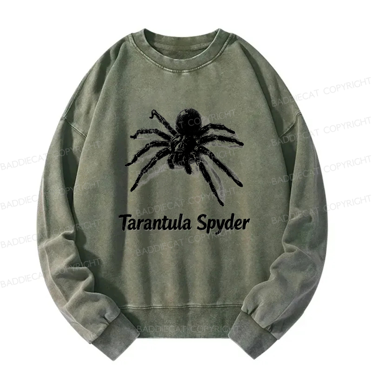 Baddiecat Tarantula Spyder Washed Sweatshirt
