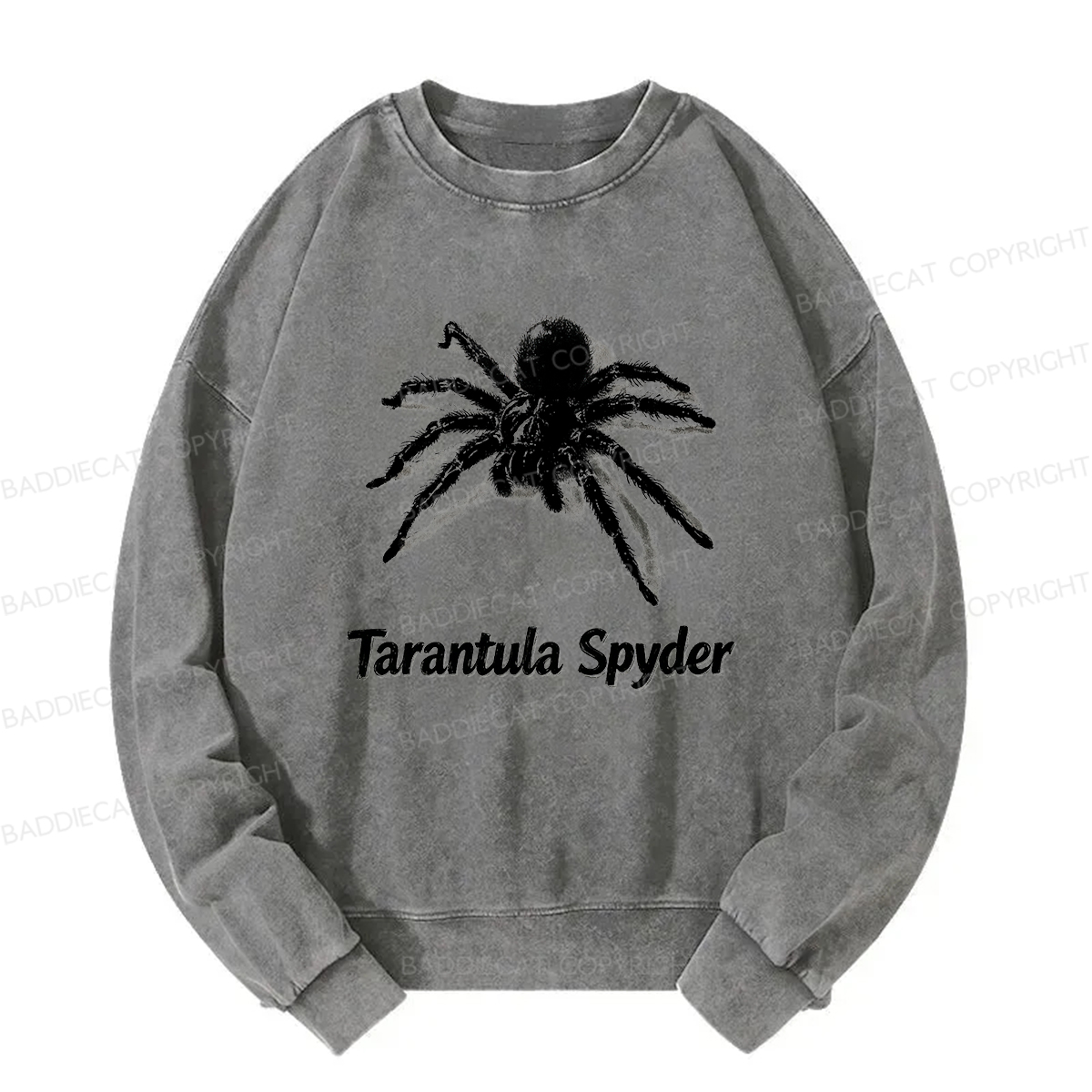 Baddiecat Tarantula Spyder Washed Sweatshirt