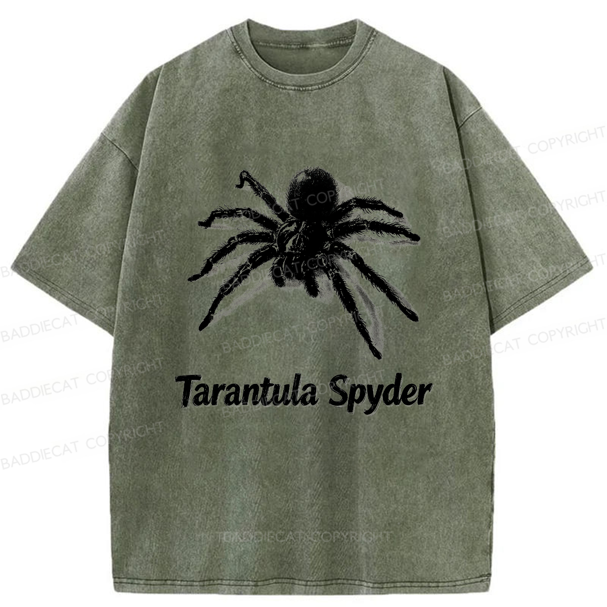 Baddiecat Tarantula Spyder Washed T-shirt