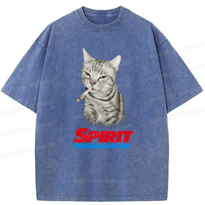 Baddiecat Spirit Lead Me Smoking Cat Washed T-shirt