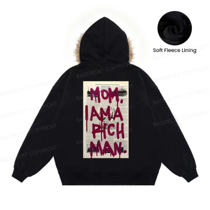 Baddiecat Mom I Am A Rich Man Faux-fur–trimmed Hood Fleece Jacket