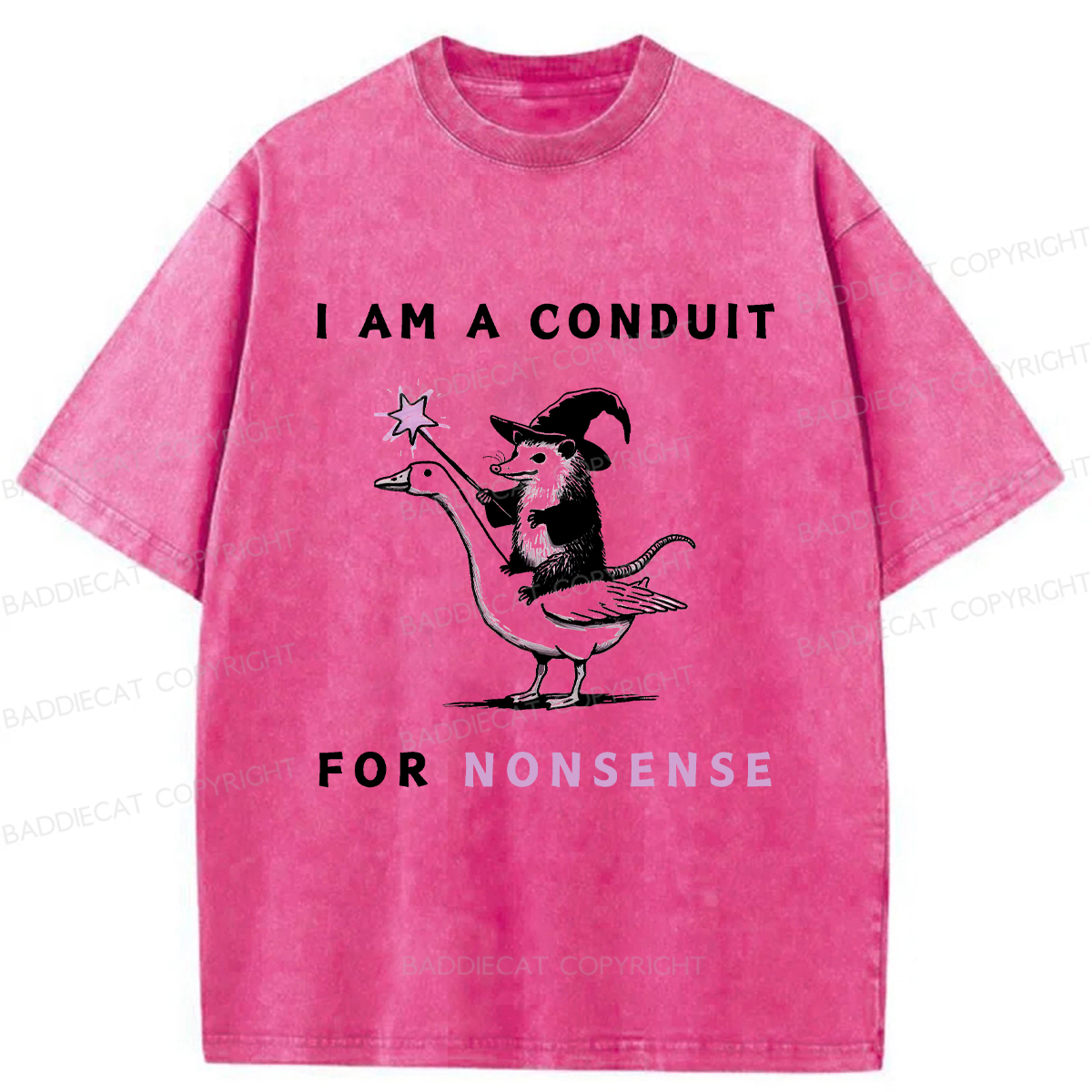 Baddiecat I Am A Conduit For Nonsense Washed T-shirt