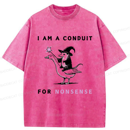 Baddiecat I Am A Conduit For Nonsense Washed T-shirt
