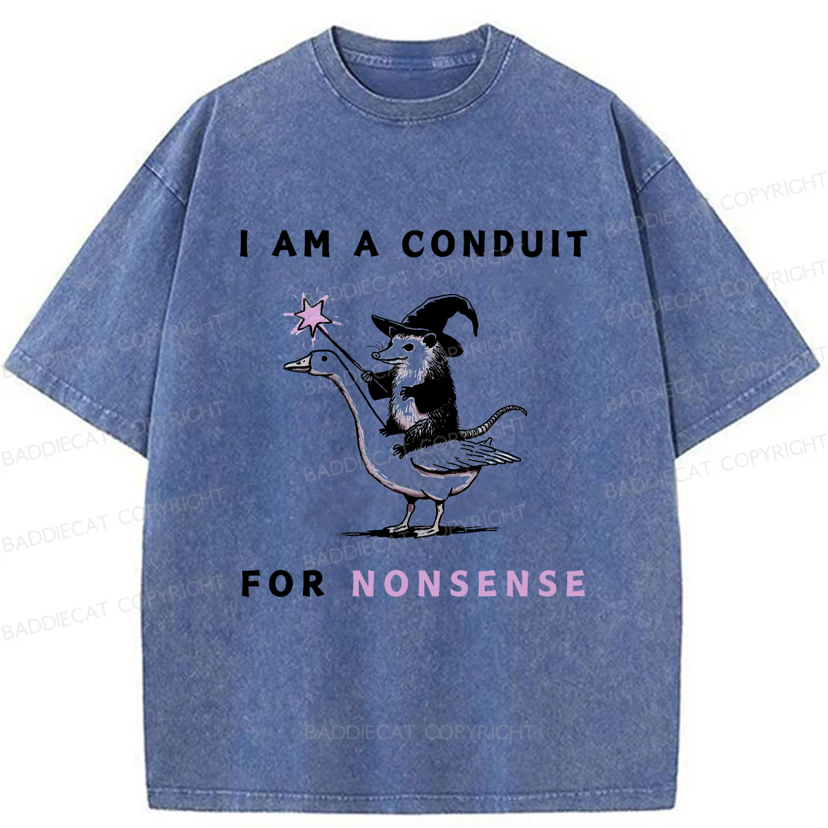Baddiecat I Am A Conduit For Nonsense Washed T-shirt