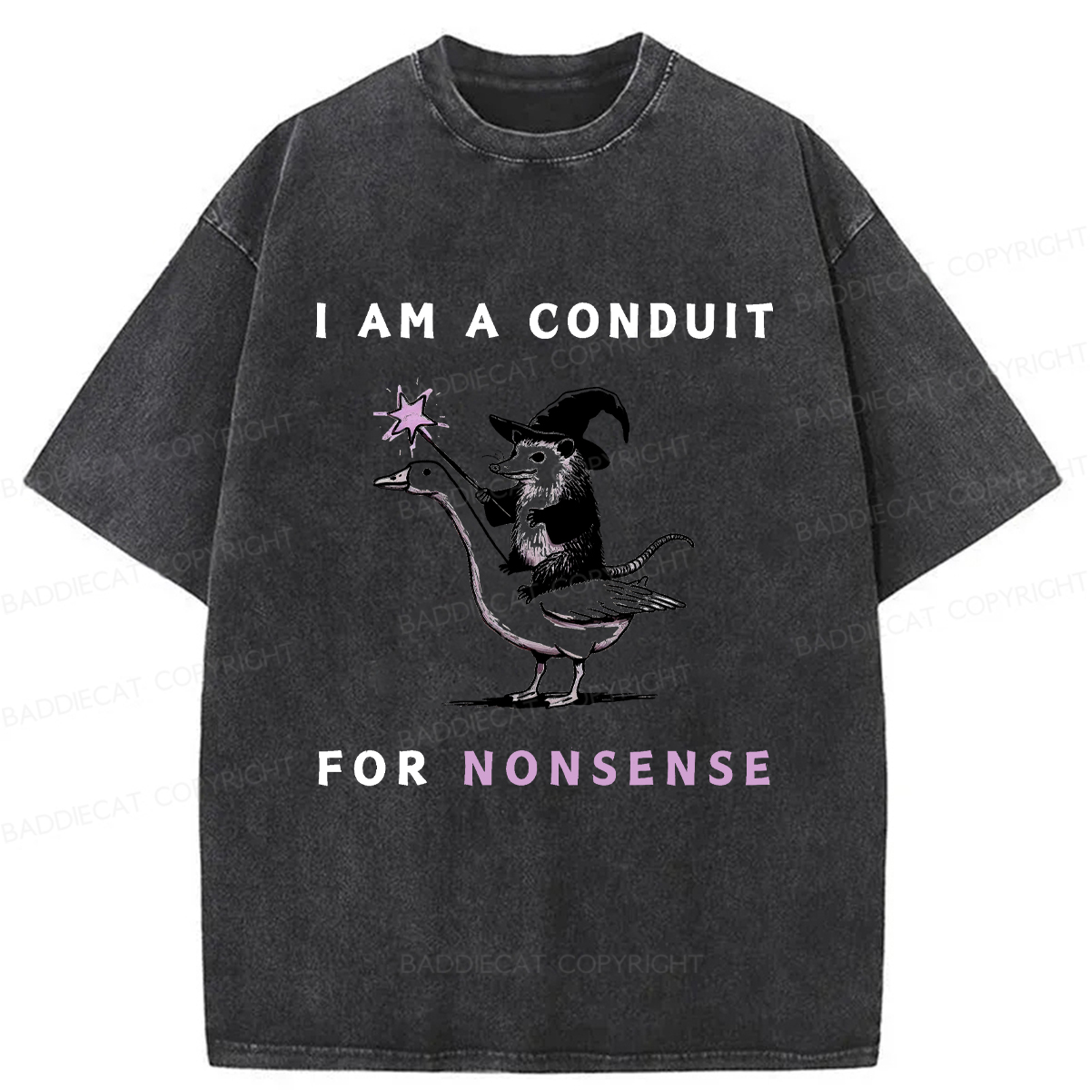 Baddiecat I Am A Conduit For Nonsense Washed T-shirt