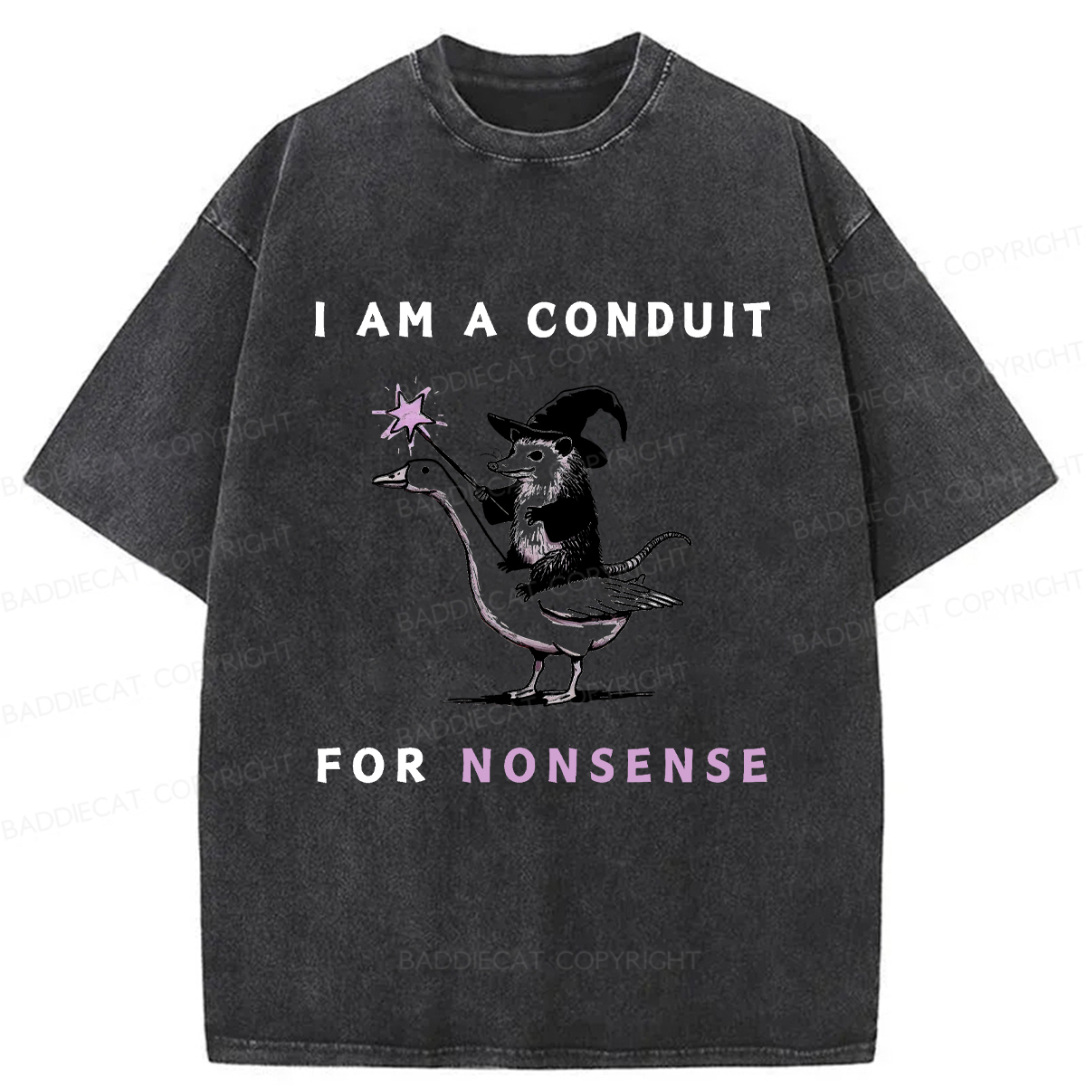 Baddiecat I Am A Conduit For Nonsense Washed T-shirt
