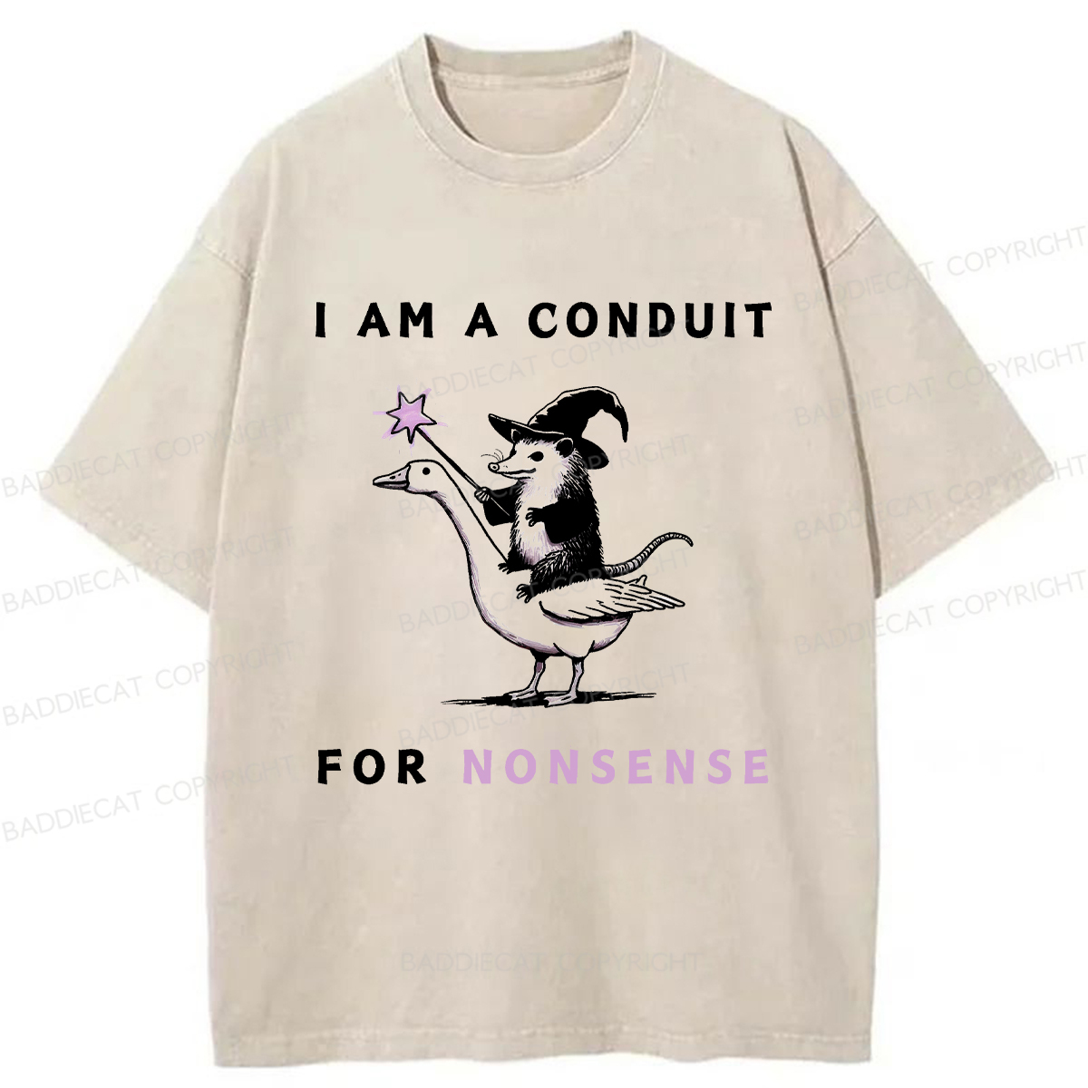 Baddiecat I Am A Conduit For Nonsense Washed T-shirt