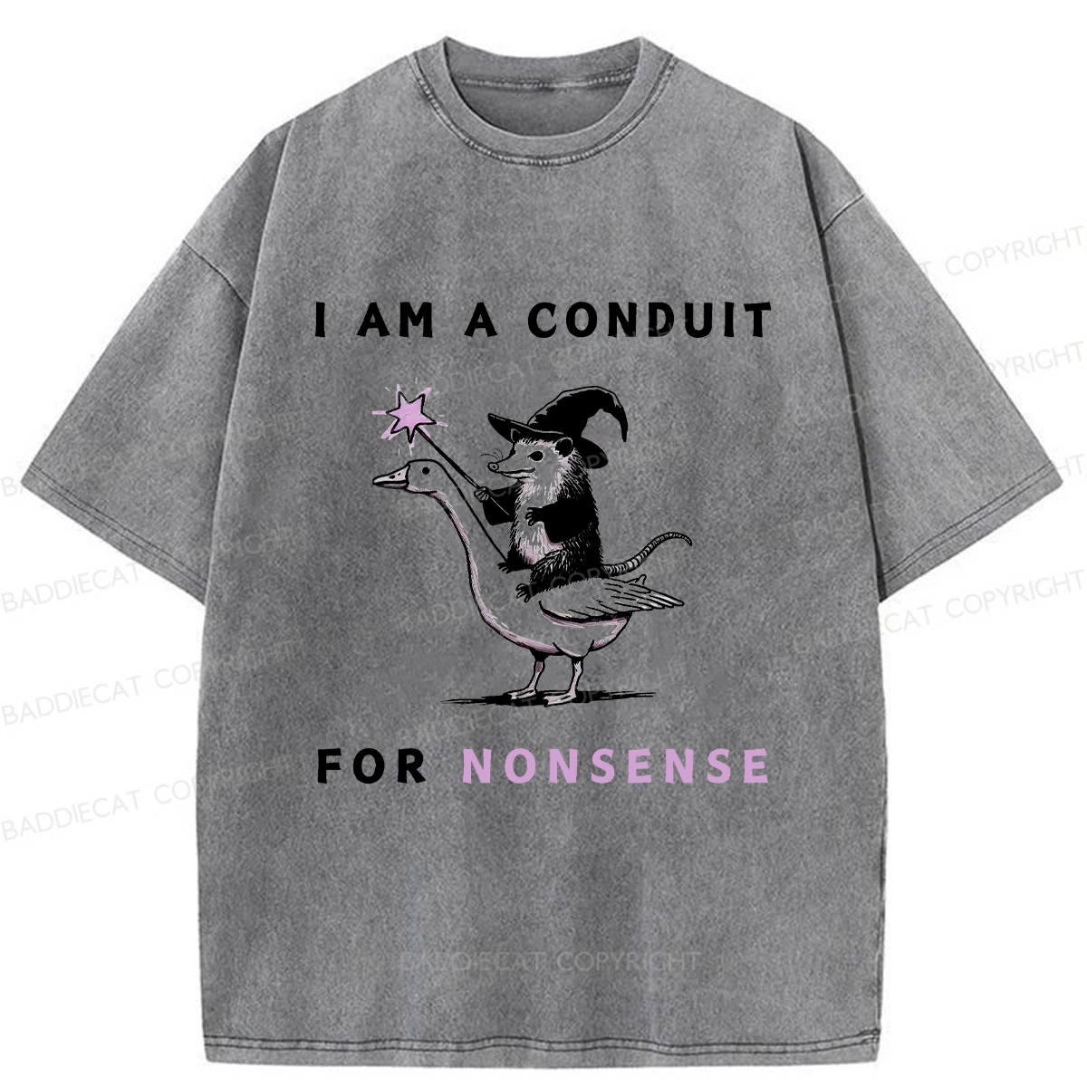 Baddiecat I Am A Conduit For Nonsense Washed T-shirt