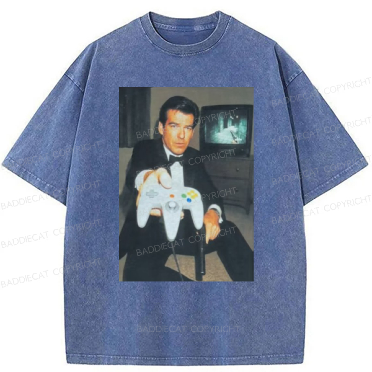 Baddiecat Vintage Gamer Graphic Washed T-shirt