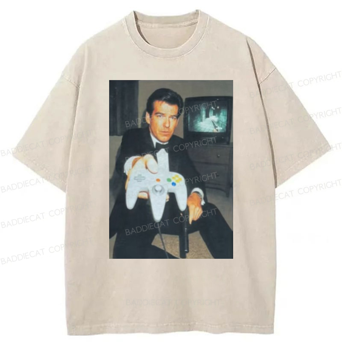 Baddiecat Vintage Gamer Graphic Washed T-shirt