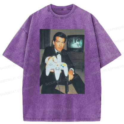 Baddiecat Vintage Gamer Graphic Washed T-shirt