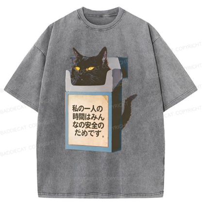 Baddiecat My Alone Time Is For Everyone's Safety Washed T-shirt