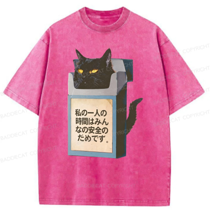 Baddiecat My Alone Time Is For Everyone's Safety Washed T-shirt