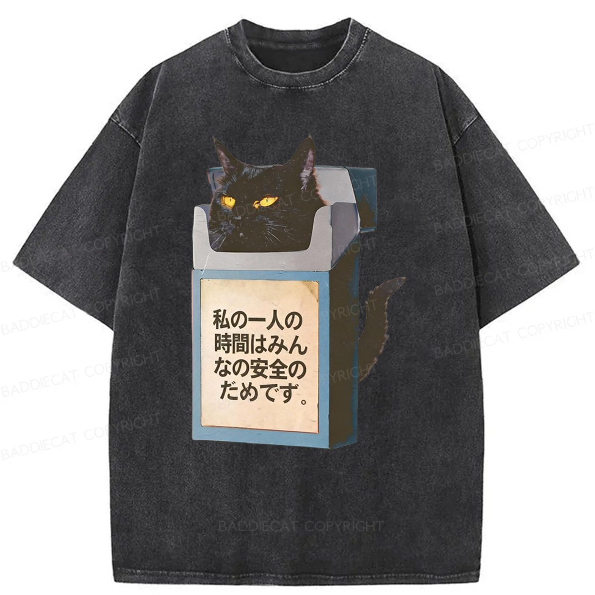 Baddiecat My Alone Time Is For Everyone's Safety Washed T-shirt