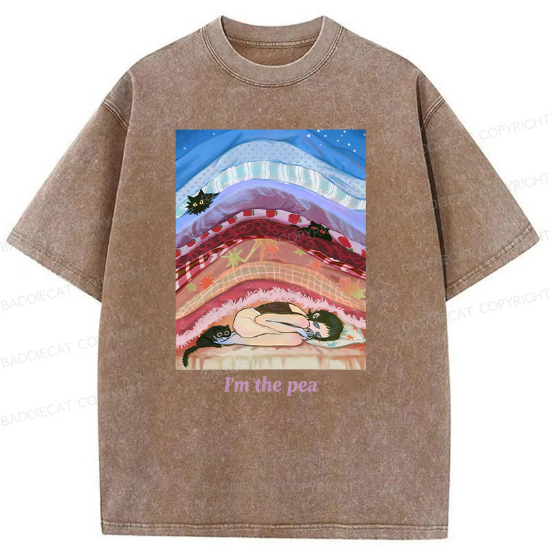 Cozy Night With Cats And Stacked Blankets Washed T-shirt