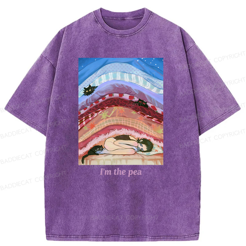 Cozy Night With Cats And Stacked Blankets Washed T-shirt