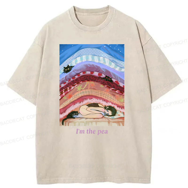 Cozy Night With Cats And Stacked Blankets Washed T-shirt