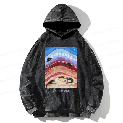 Cozy Night With Cats And Stacked Blankets Washed Hoodie