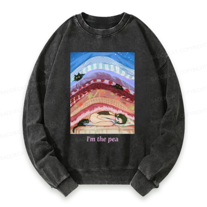 Cozy Night With Cats And Stacked Blankets Washed Sweatshirt