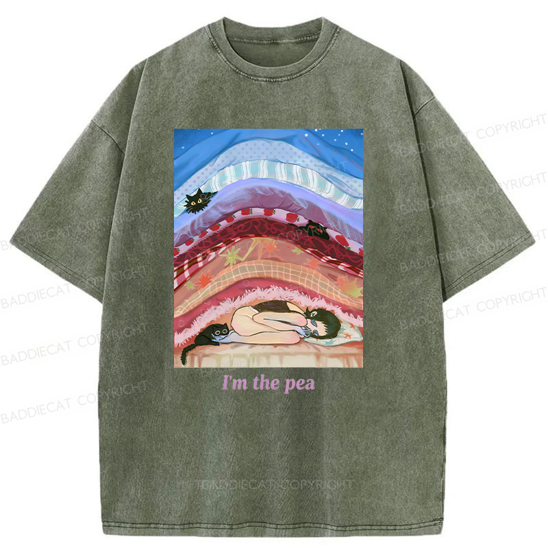 Cozy Night With Cats And Stacked Blankets Washed T-shirt