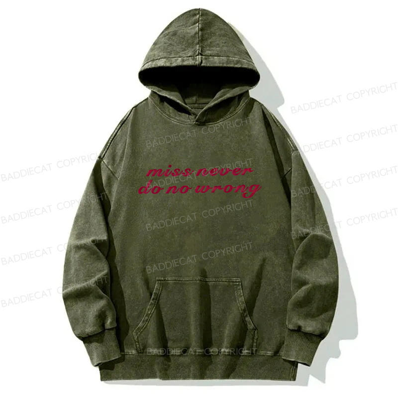 Baddiecat Miss Never Do No Wrong Washed Hoodie