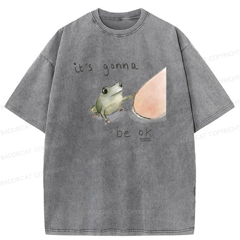 Baddiecat It's Gonna Be Ok Washed T-Shirt
