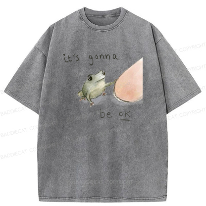 Baddiecat It's Gonna Be Ok Washed T-Shirt