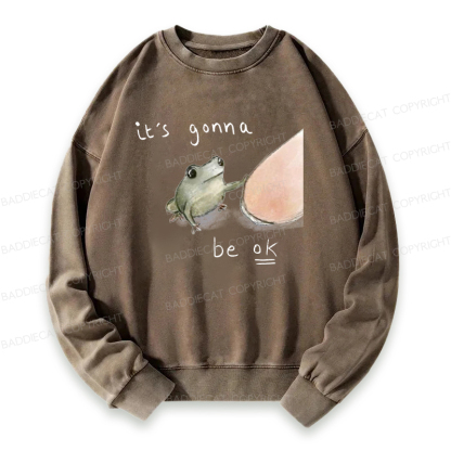 Baddiecat It's Gonna Be Ok Washed Sweatshirt