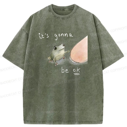 Baddiecat It's Gonna Be Ok Washed T-Shirt