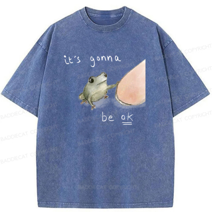 Baddiecat It's Gonna Be Ok Washed T-Shirt