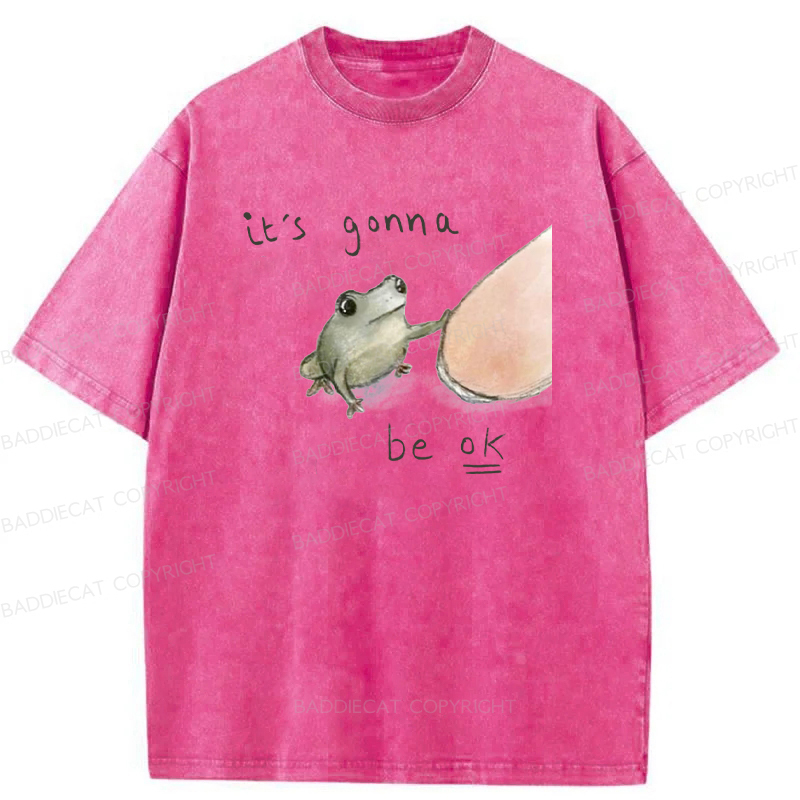 Baddiecat It's Gonna Be Ok Washed T-Shirt