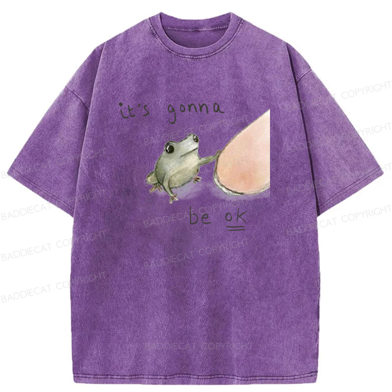 Baddiecat It's Gonna Be Ok Washed T-Shirt