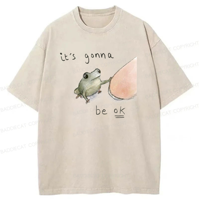 Baddiecat It's Gonna Be Ok Washed T-Shirt